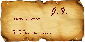Jahn Viktor névjegykártya